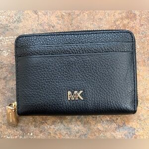 Michael Kors Black Pebbled Leather Card Holder/Wallet